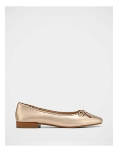 Armenia Metallic Leather Ballet Flat in Champagne
