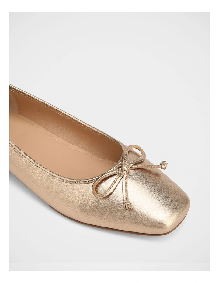 Armenia Metallic Leather Ballet Flat in Champagne image 3