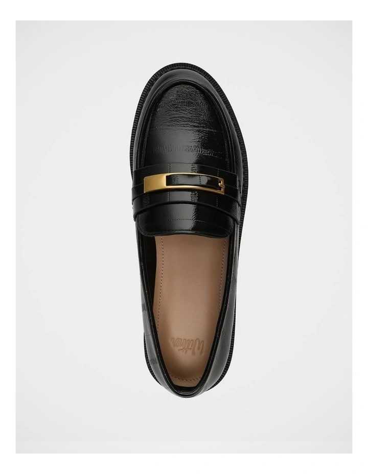 Bennett Croc Embossed Leather Loafer in Black image 5