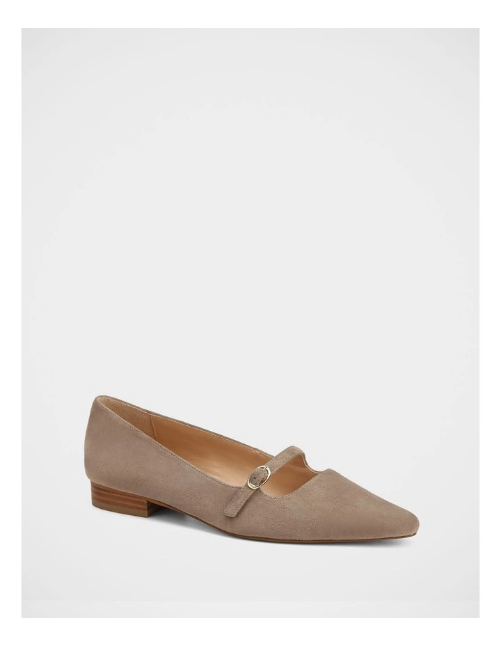 Carina Suede Leather Ballet Flat on Light Taupe image 2