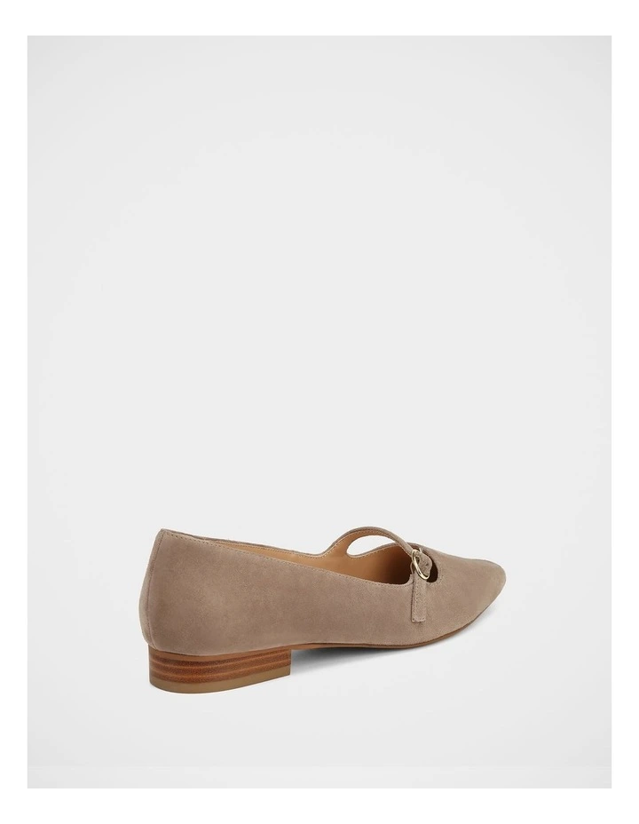 Carina Suede Leather Ballet Flat on Light Taupe image 4