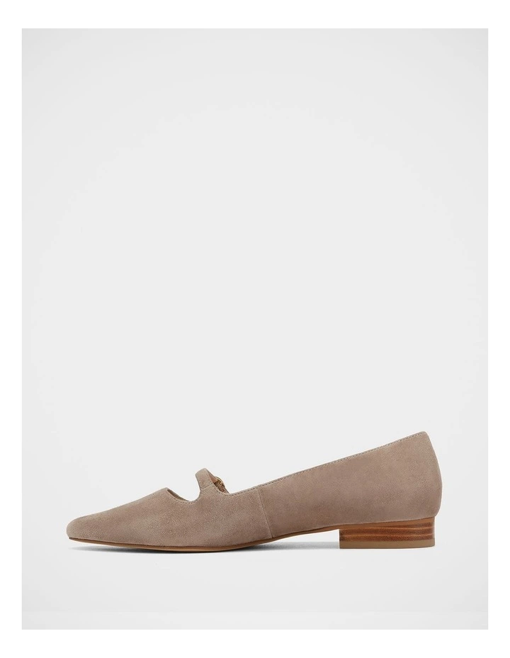 Carina Suede Leather Ballet Flat on Light Taupe image 6