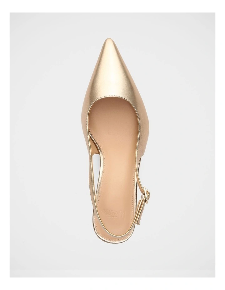 Leia Metallic Leather Slingback in Champagne image 5