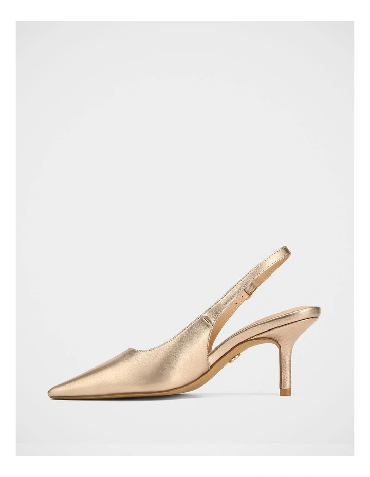 Leia Metallic Leather Slingback in Champagne image 6