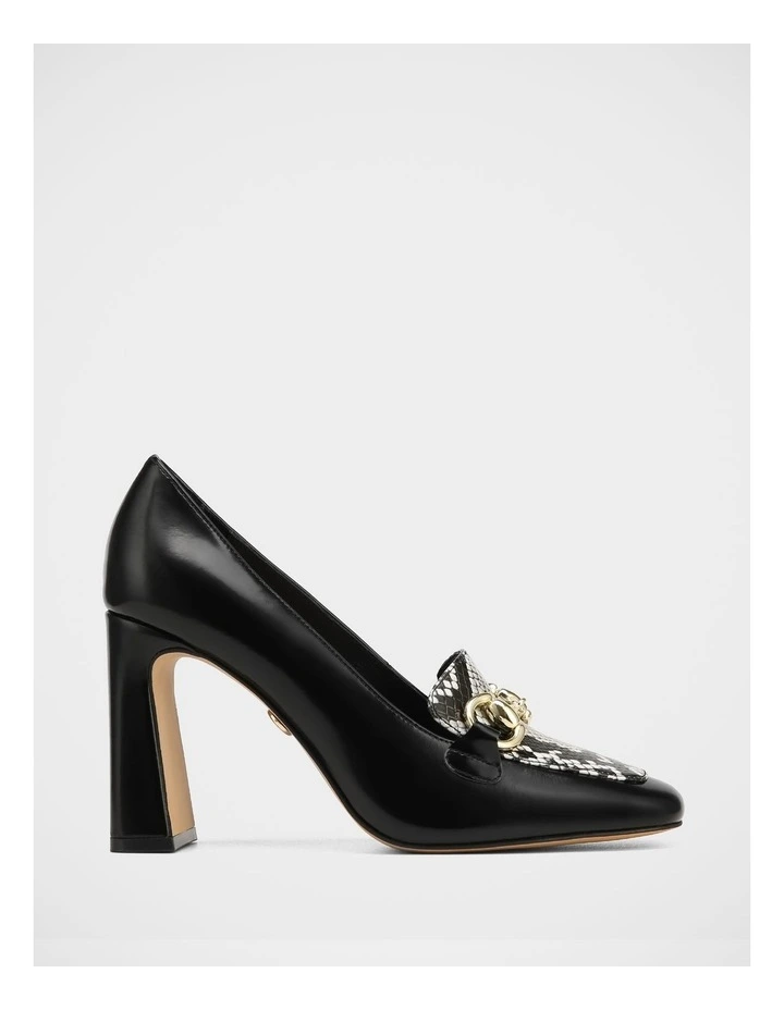 Pence Snake Print Leather Pump in Black image 1