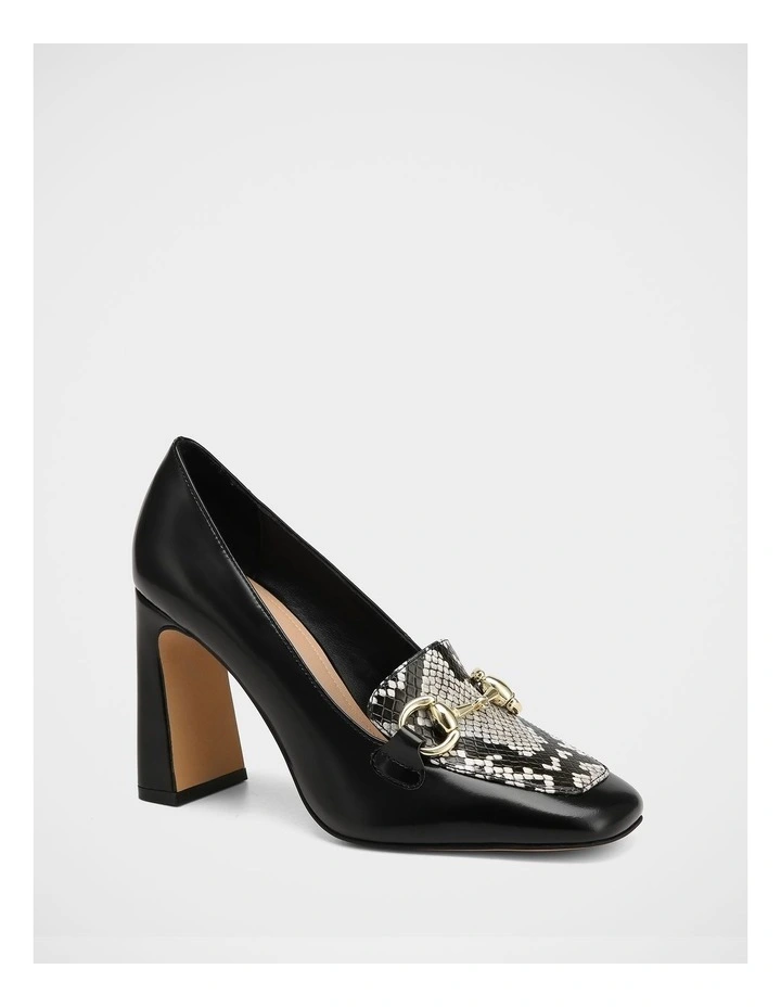Pence Snake Print Leather Pump in Black image 2