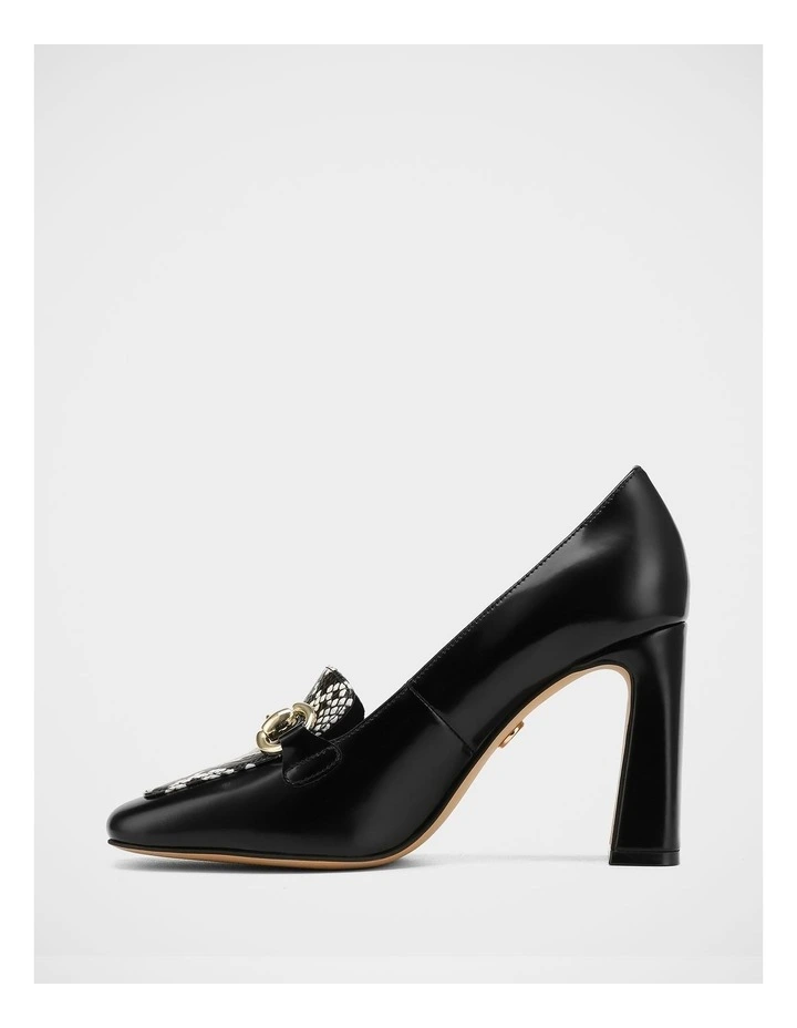 Pence Snake Print Leather Pump in Black image 6