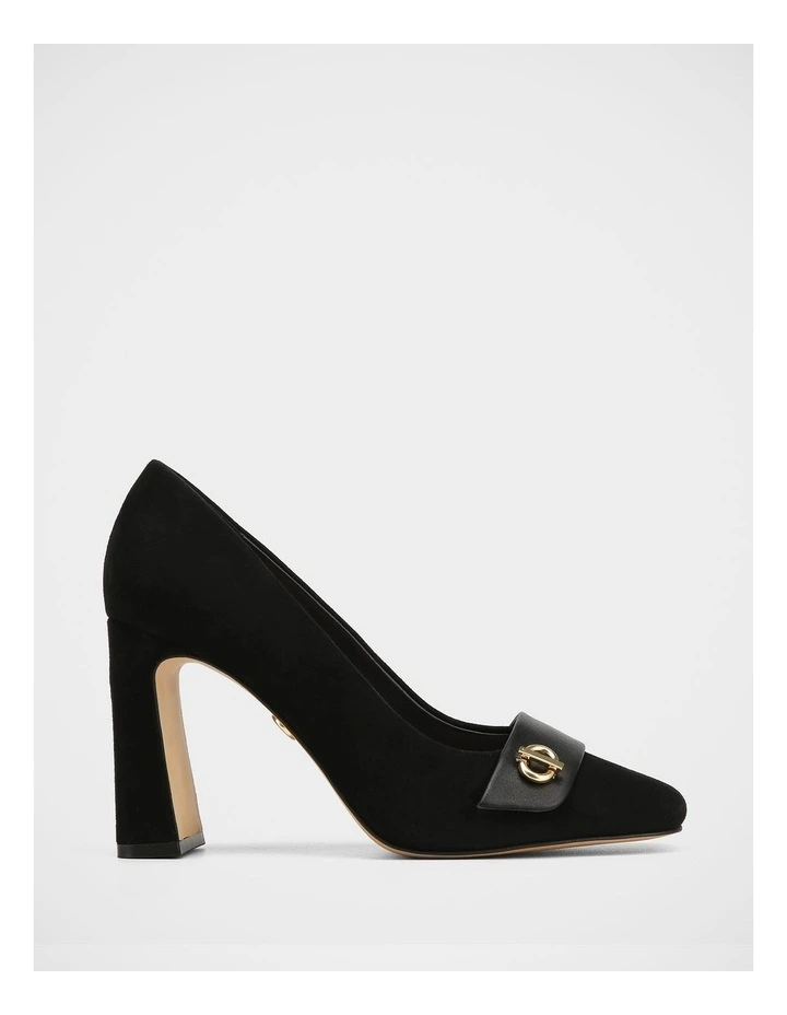 Petra Suede Leather Pump in Black image 1