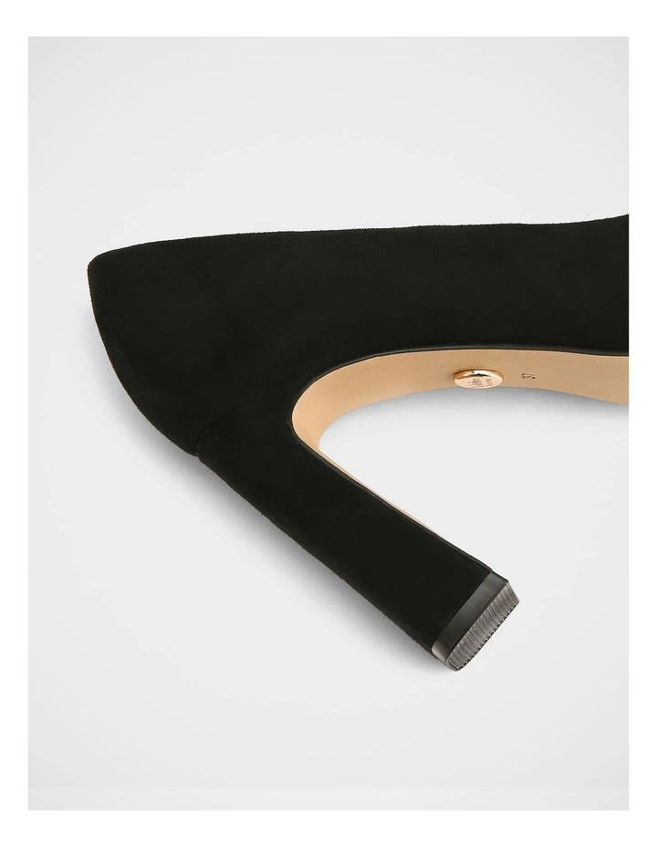 Petra Suede Leather Pump in Black image 3