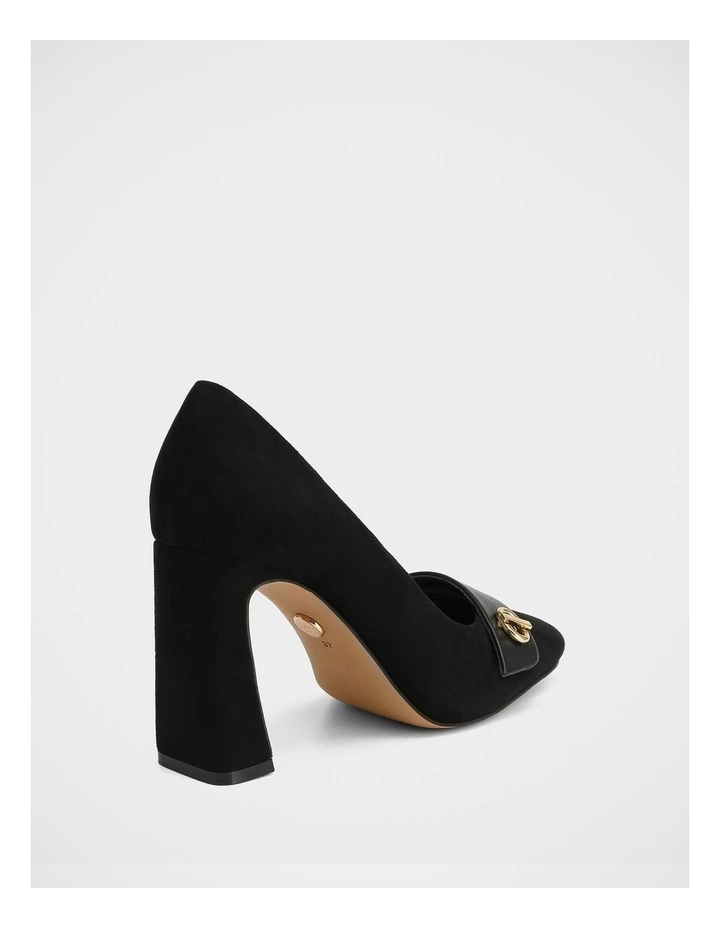 Petra Suede Leather Pump in Black image 4