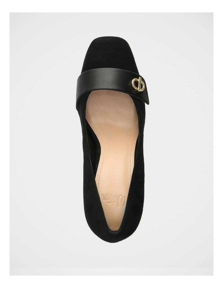 Petra Suede Leather Pump in Black image 5