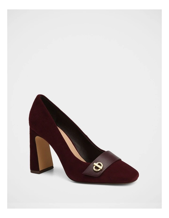 Petra Suede Leather Pump in Raisin image 2