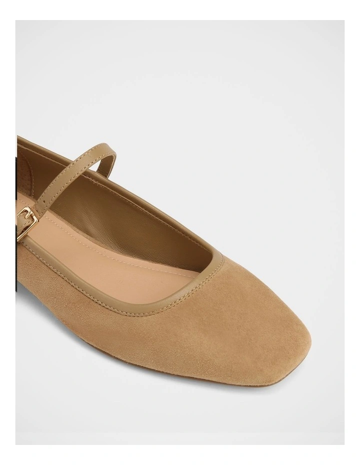 Aimee Suede Leather Mary Jane in Fawn image 3