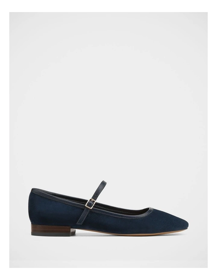 Aimee Suede Leather Mary Jane in Navy image 1