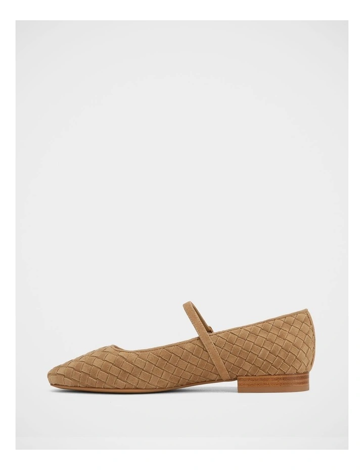 Annie Woven Leather Flat in Tan image 6