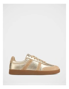Boston Metallic Leather Sneaker in Gold