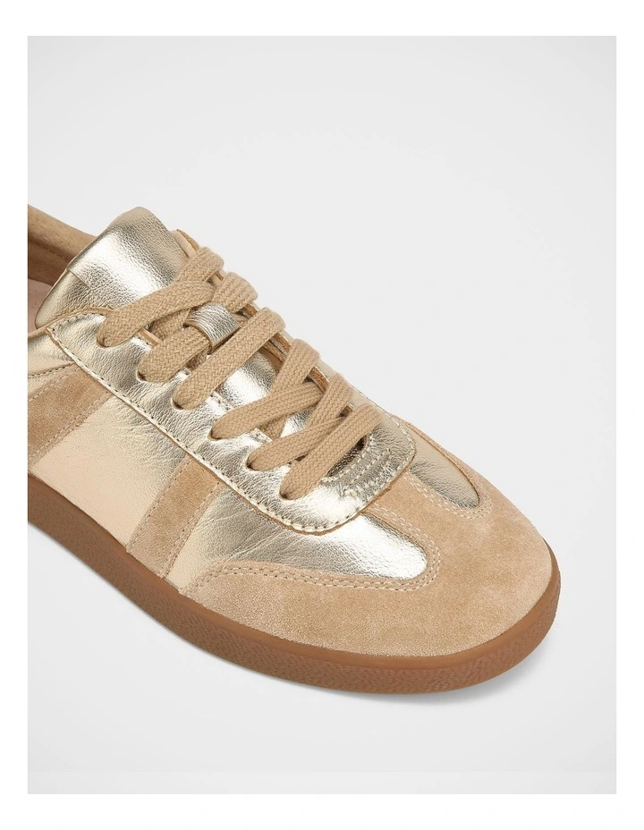 Boston Metallic Leather Sneaker in Gold image 3