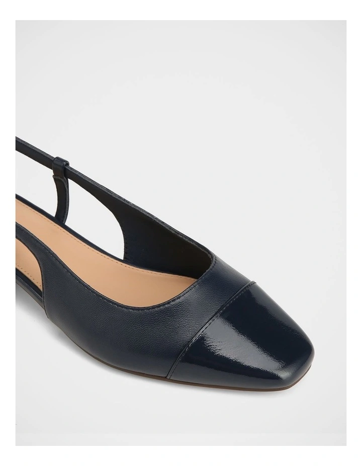 Dame Leather Slingback in Navy image 3