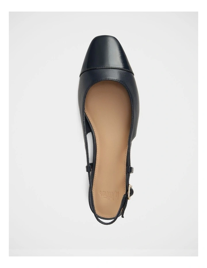 Dame Leather Slingback in Navy image 5