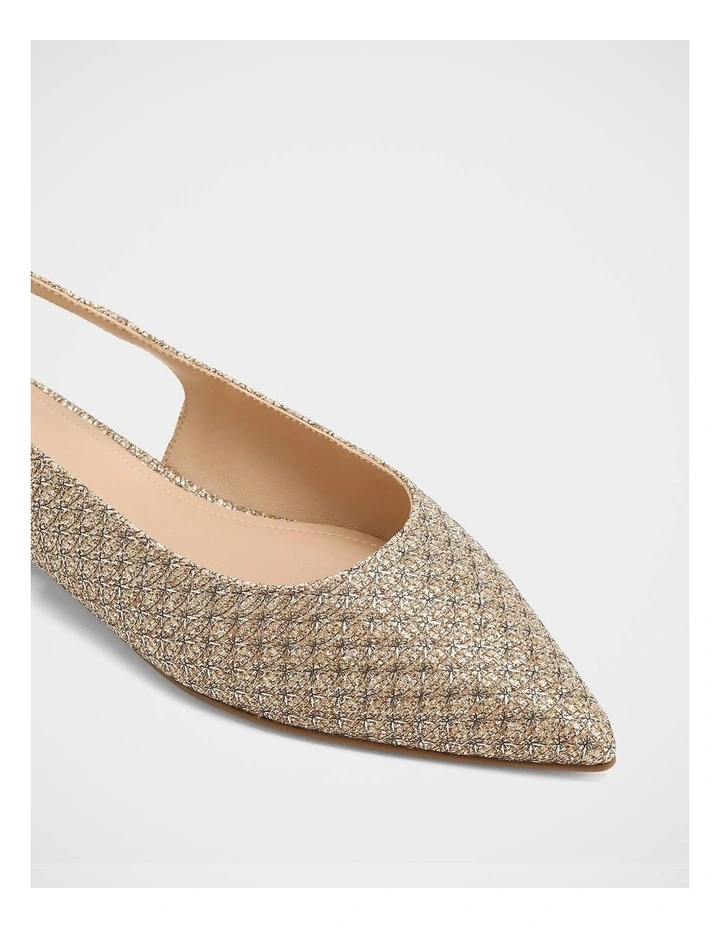 Mary Metallic Lurex Slingback in Gold image 3