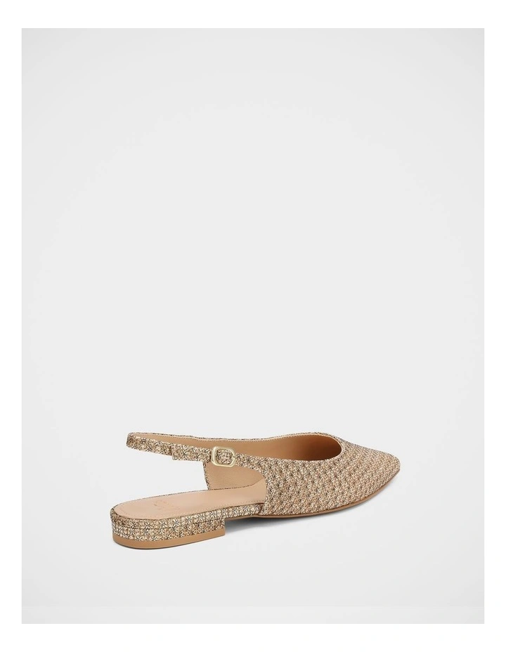 Mary Metallic Lurex Slingback in Gold image 4