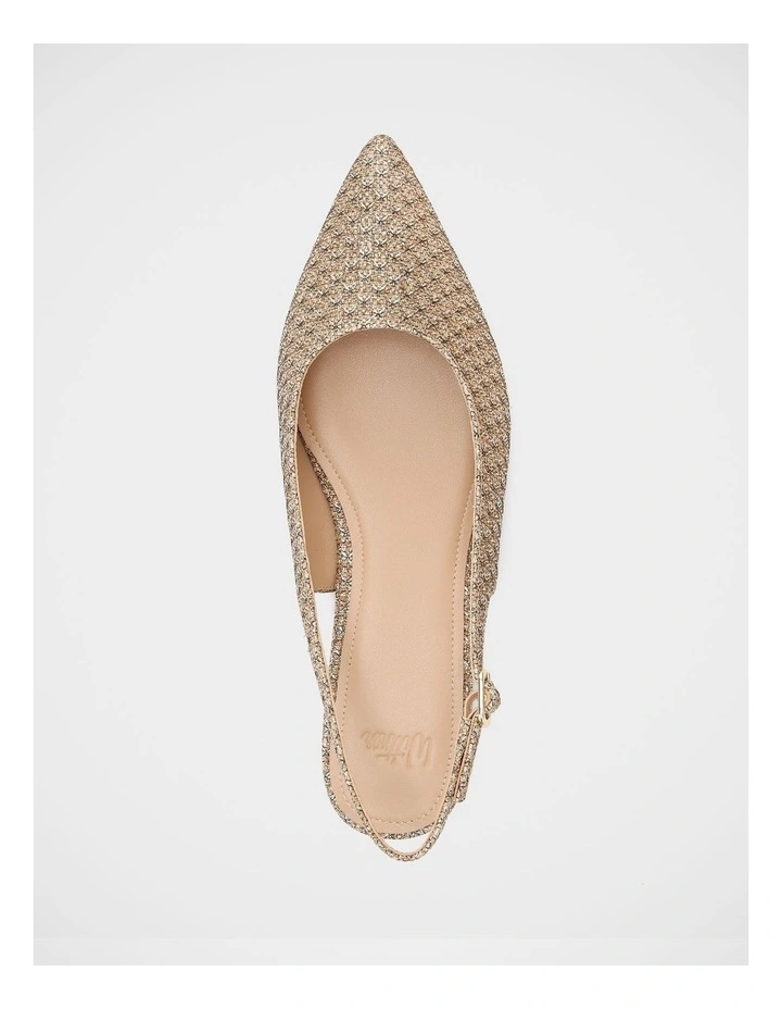 Mary Metallic Lurex Slingback in Gold image 5