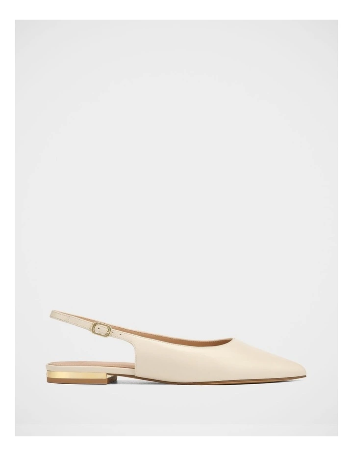 Mary Hi Shine Leather Slingback in Ivory image 1