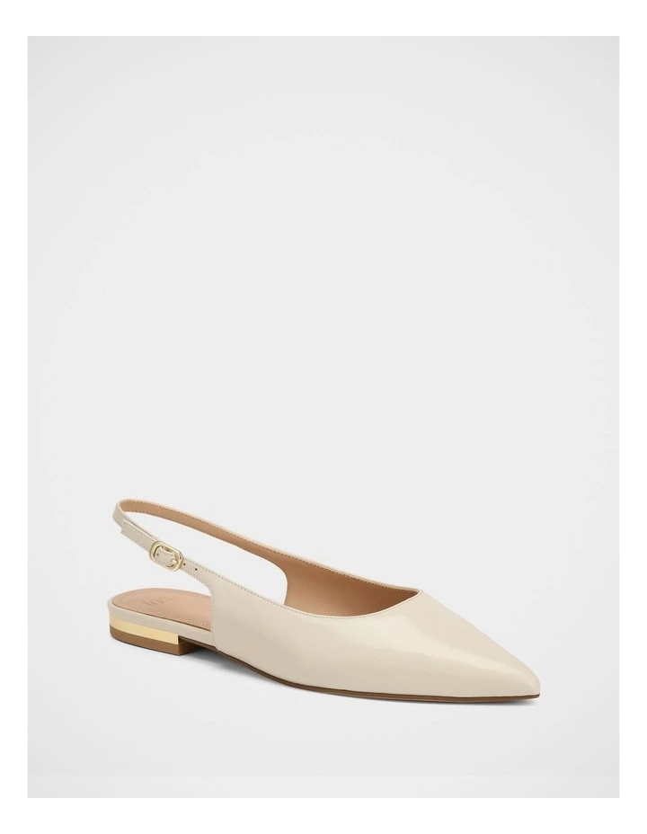 Mary Hi Shine Leather Slingback in Ivory image 2