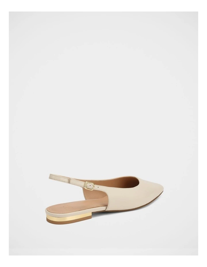 Mary Hi Shine Leather Slingback in Ivory image 4