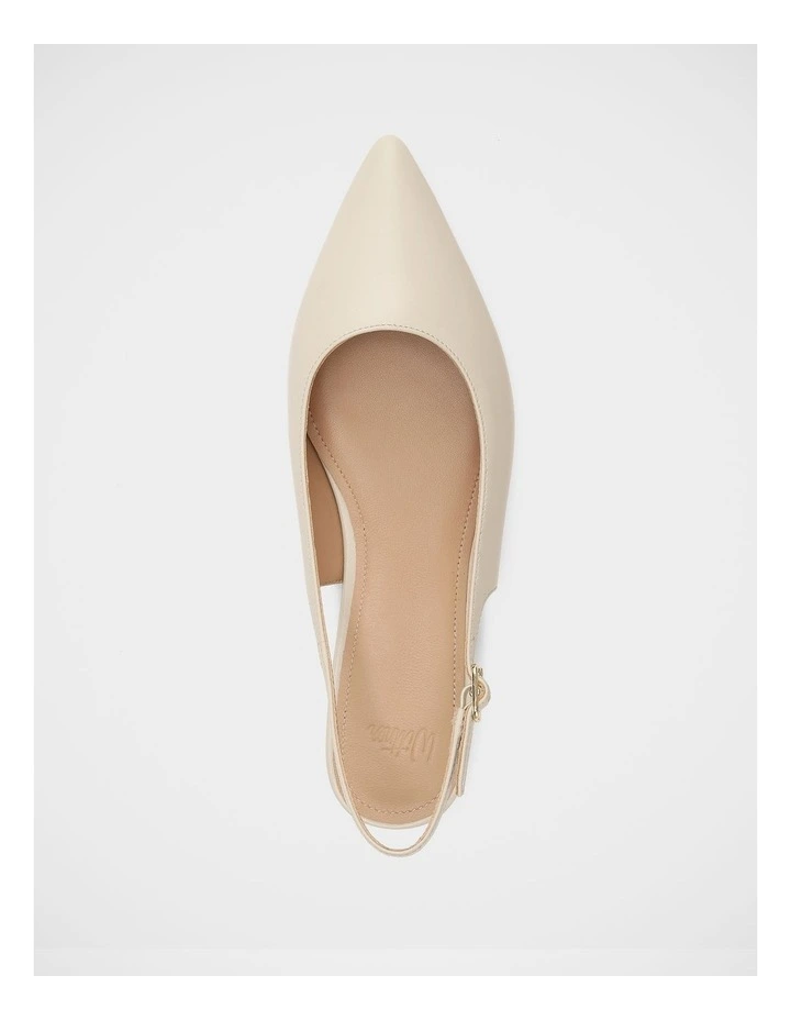 Mary Hi Shine Leather Slingback in Ivory image 5