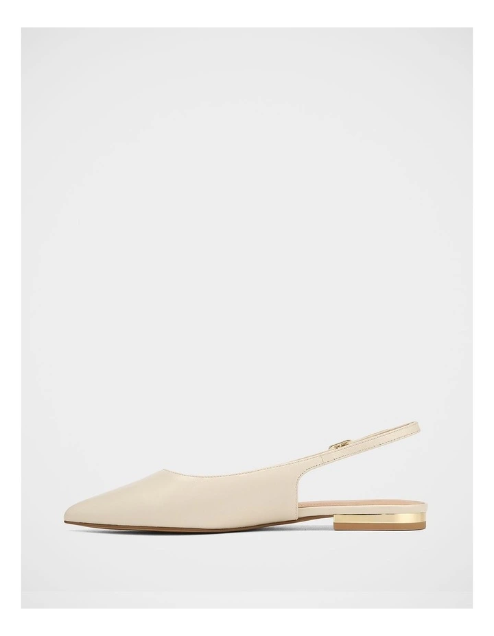 Mary Hi Shine Leather Slingback in Ivory image 6