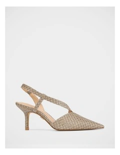 Lannie Metallic Lurex  Slingback in Gold