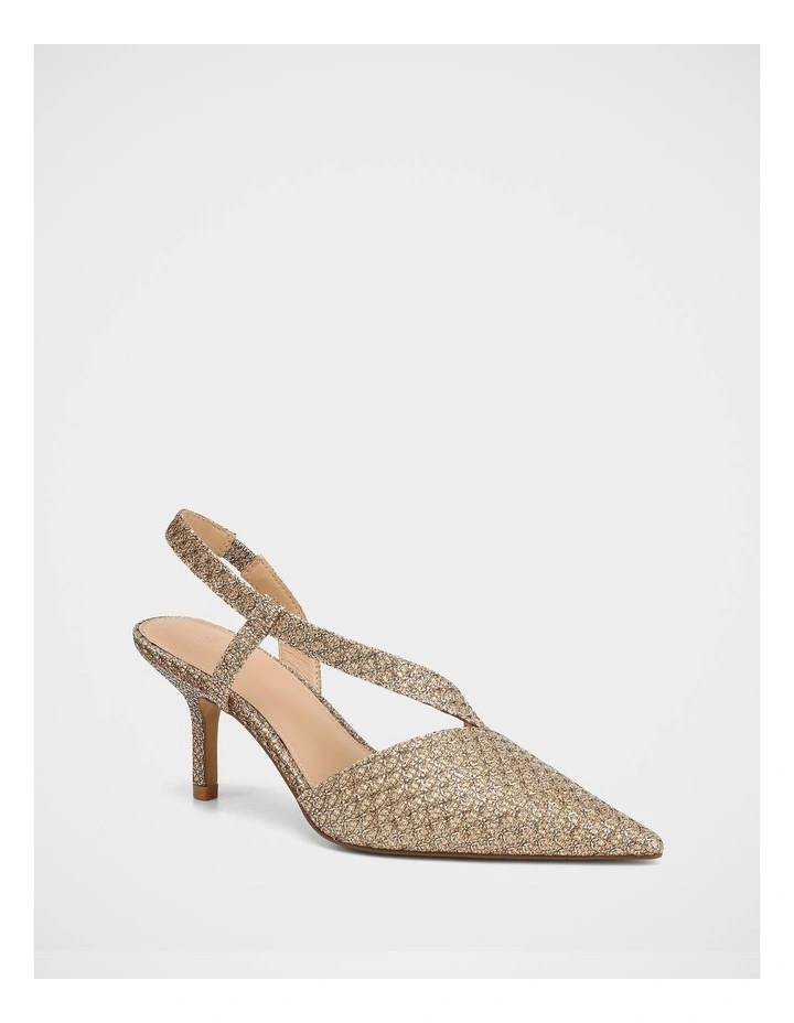 Lannie Metallic Lurex Slingback in Gold image 2