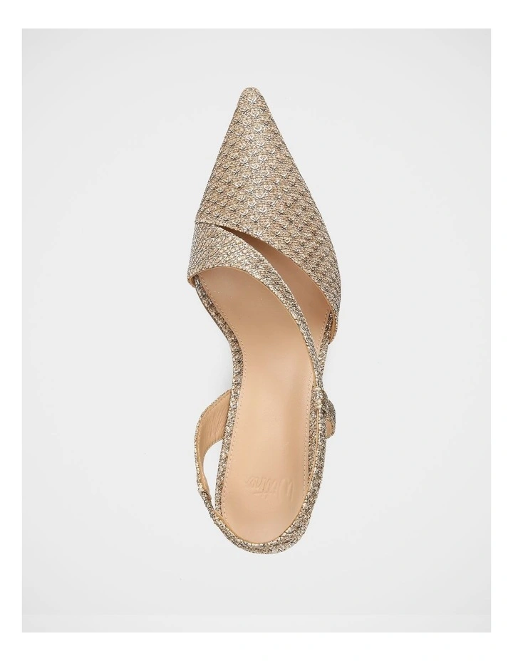 Lannie Metallic Lurex Slingback in Gold image 4