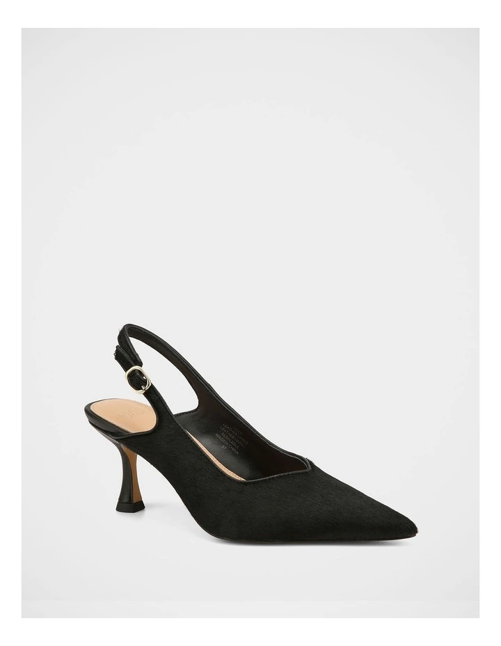 Lilly Hair-on Leather Slingback in Black image 2
