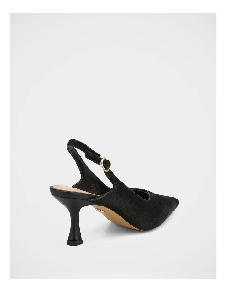 Lilly Hair-on Leather Slingback in Black image 4