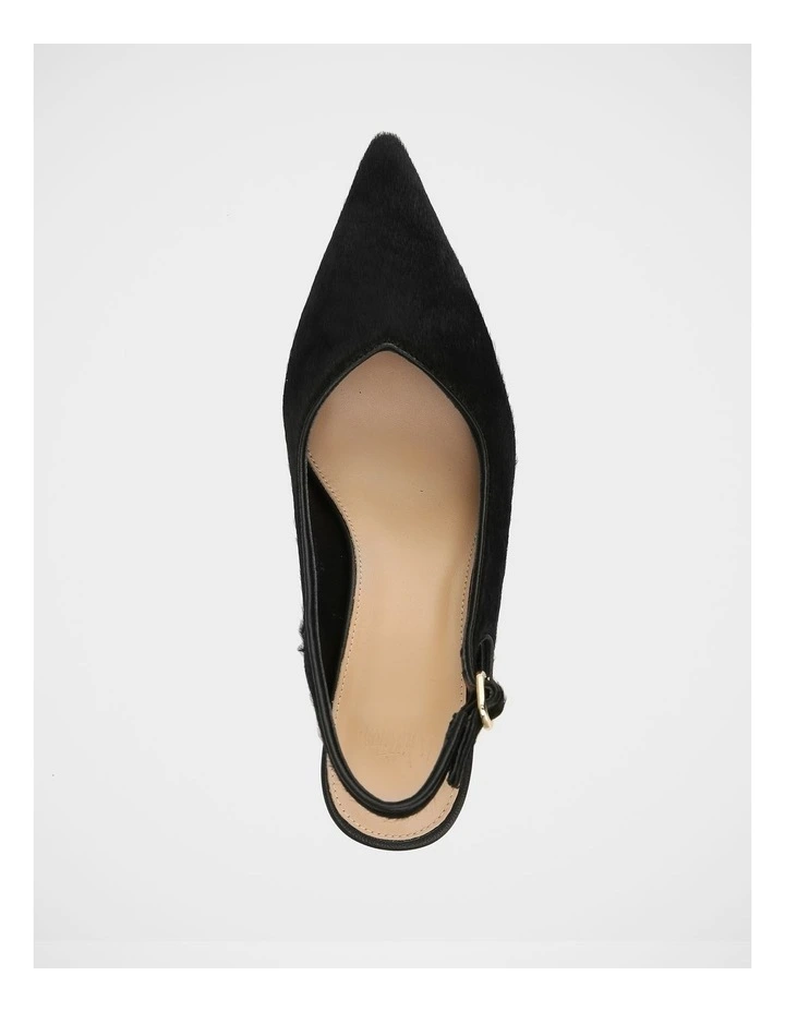 Lilly Hair-on Leather Slingback in Black image 5