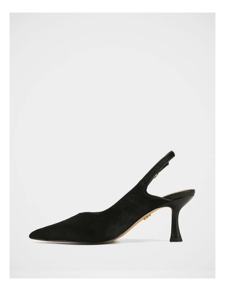Lilly Hair-on Leather Slingback in Black image 6