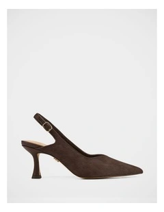 Lilly Hair-on Leather Slingback in Chocolate