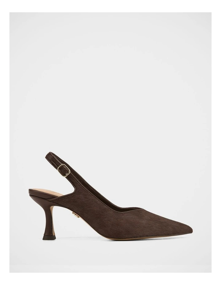 Lilly Hair-on Leather Slingback in Chocolate image 1