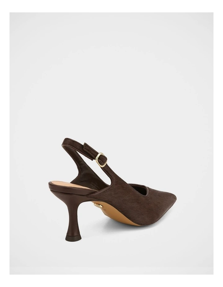 Lilly Hair-on Leather Slingback in Chocolate image 4