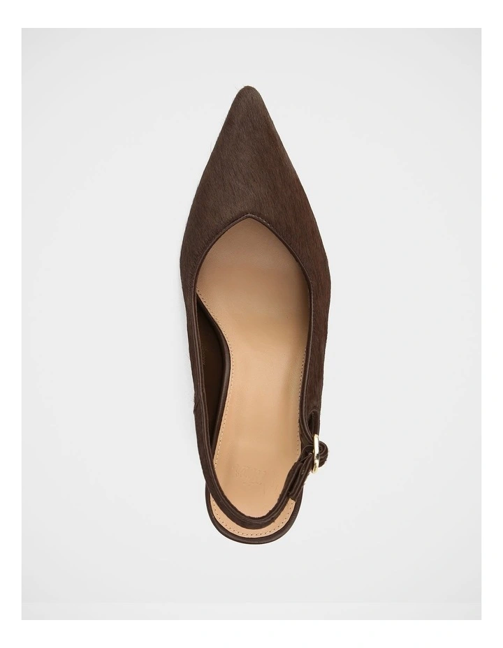 Lilly Hair-on Leather Slingback in Chocolate image 5