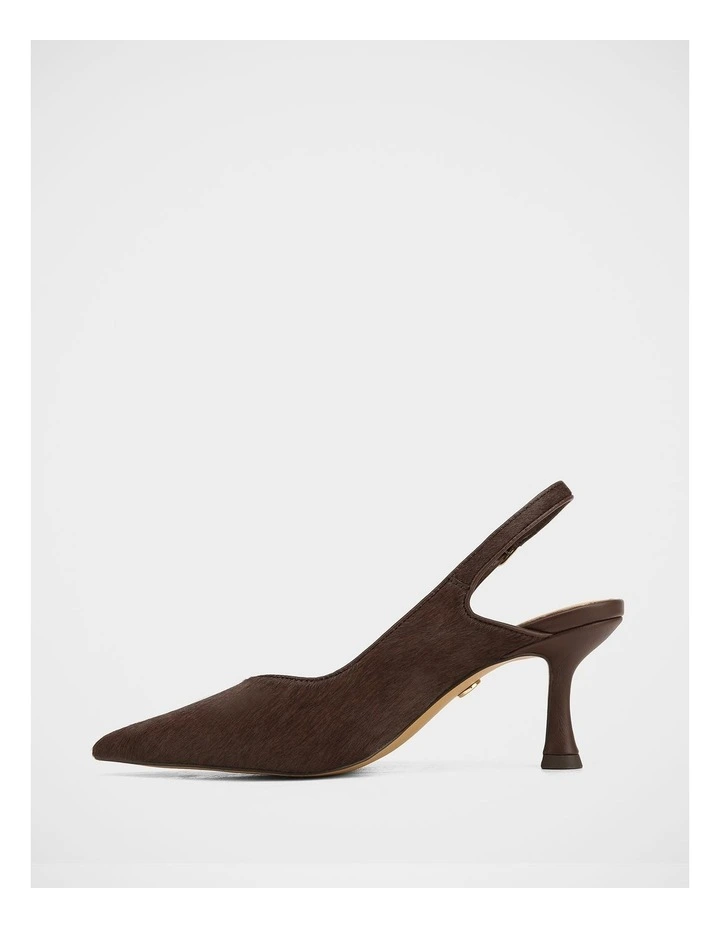Lilly Hair-on Leather Slingback in Chocolate image 6