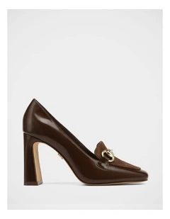 Pence Leather Pump in Chocolate