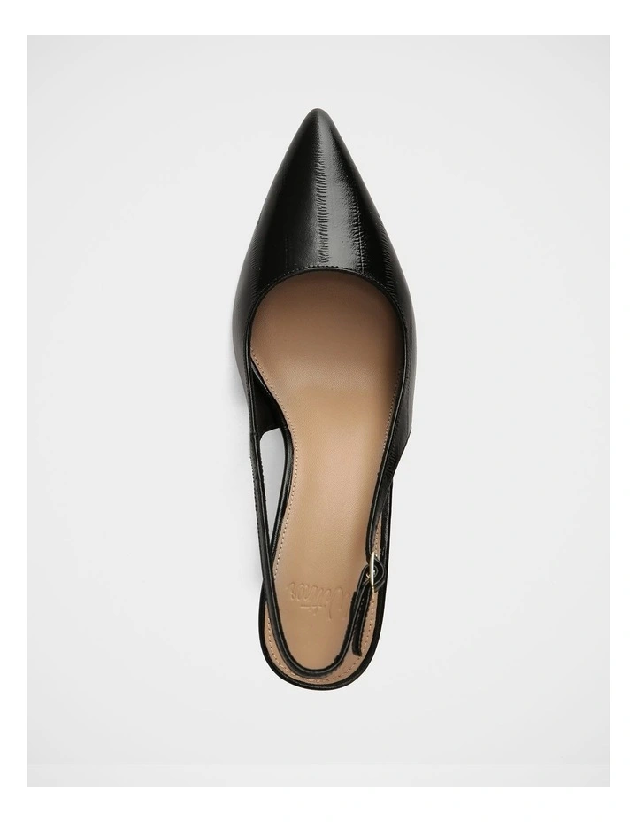 Riker Eel Leather High Slingbacks in Black image 5