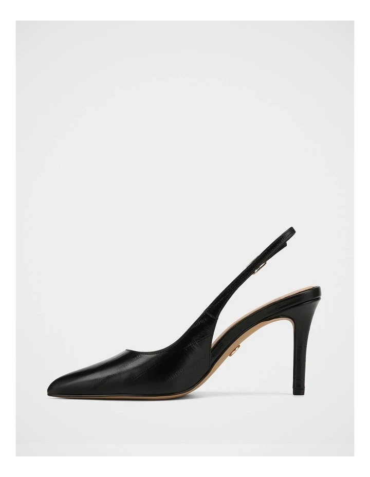 Riker Eel Leather High Slingbacks in Black image 6