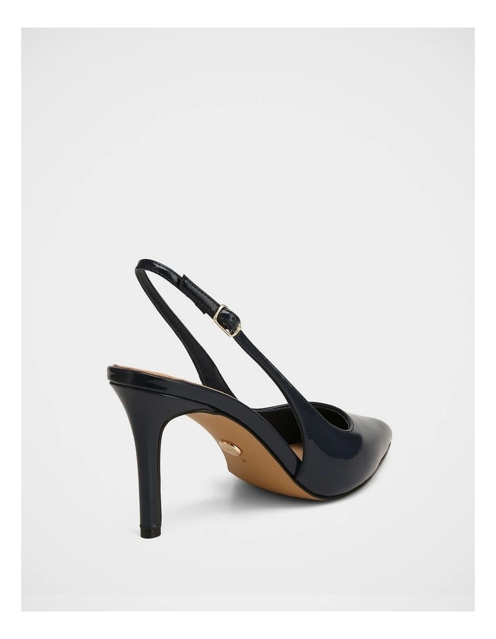 Riker Patent Leather High Slingbacks in Ink Navy image 4
