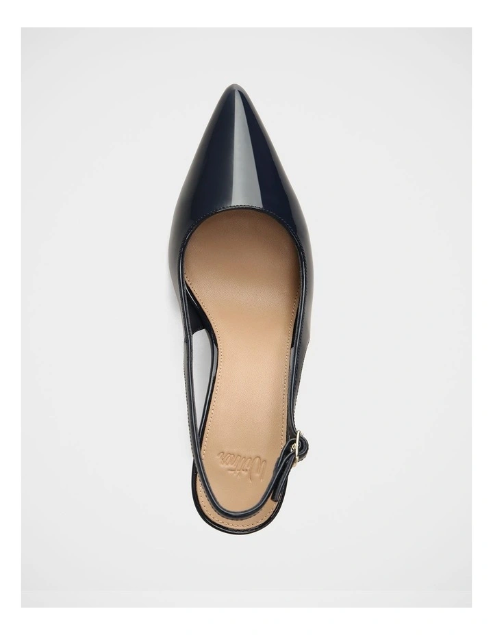 Riker Patent Leather High Slingbacks in Ink Navy image 5