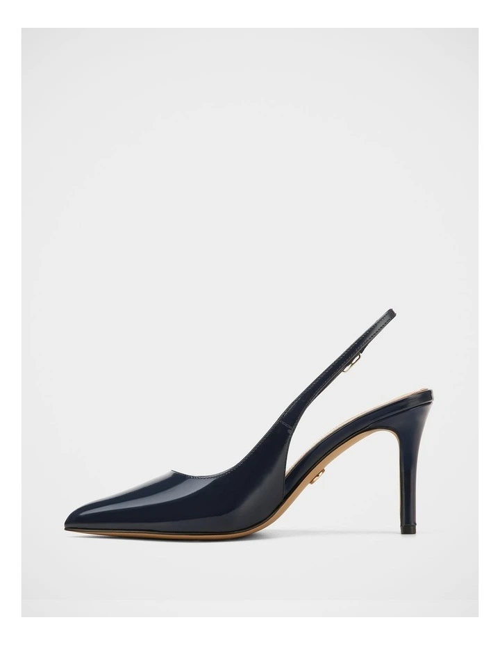 Riker Patent Leather High Slingbacks in Ink Navy image 6