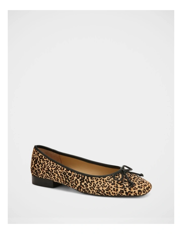 Armenia Hair-on Leather Ballet Flats in Leopard Print image 2